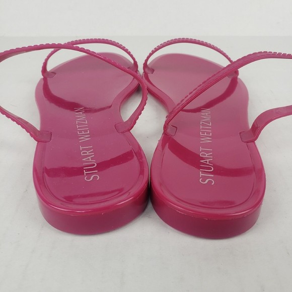 Stuart Weitzman Women's Sawyer Jelly Slide Sandals Pink - Picture 8 of 10